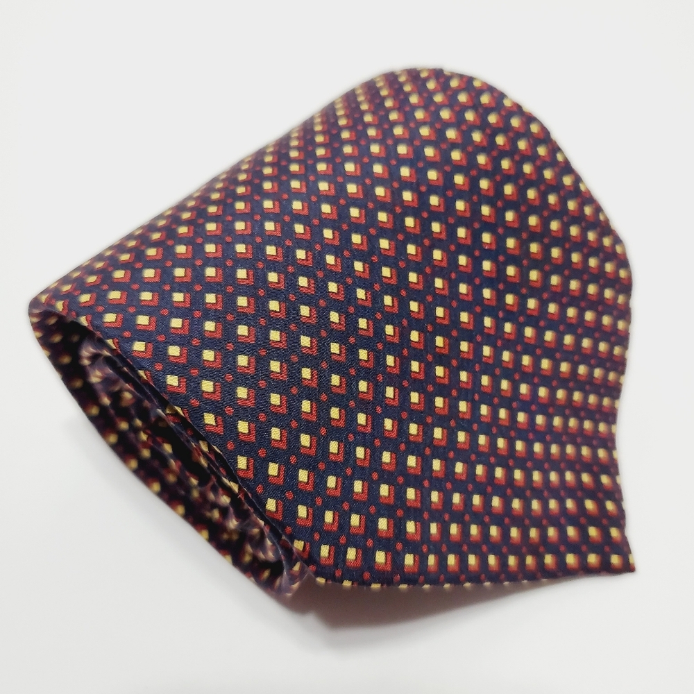 Valentino Necktie Multicolor Geometric Pattern Men's Silk Neck Tie 58x4"